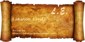 Lakatos Ernő névjegykártya
