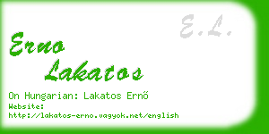 erno lakatos business card