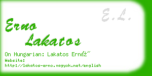 erno lakatos business card